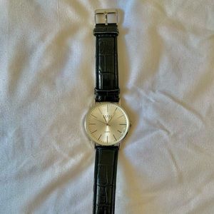 Black Mens leather watch